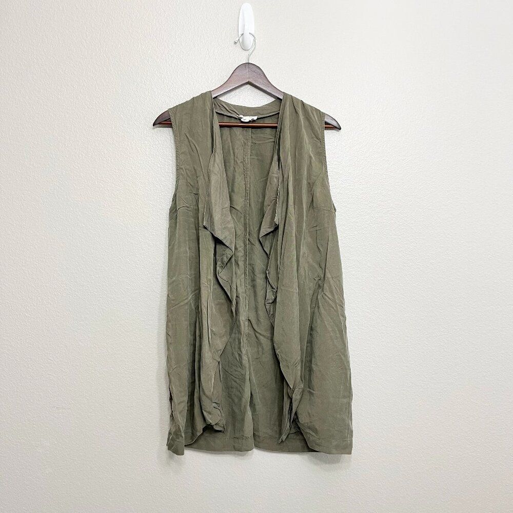 Artisan NY Cardigan Vest Size XS Women's Green Sleeveless Open Front Tencel